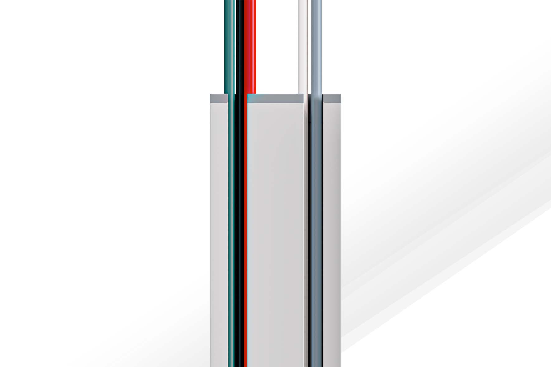 Pipeline Design Kabelkanal aus Aluminium in Alu-Hochglanz