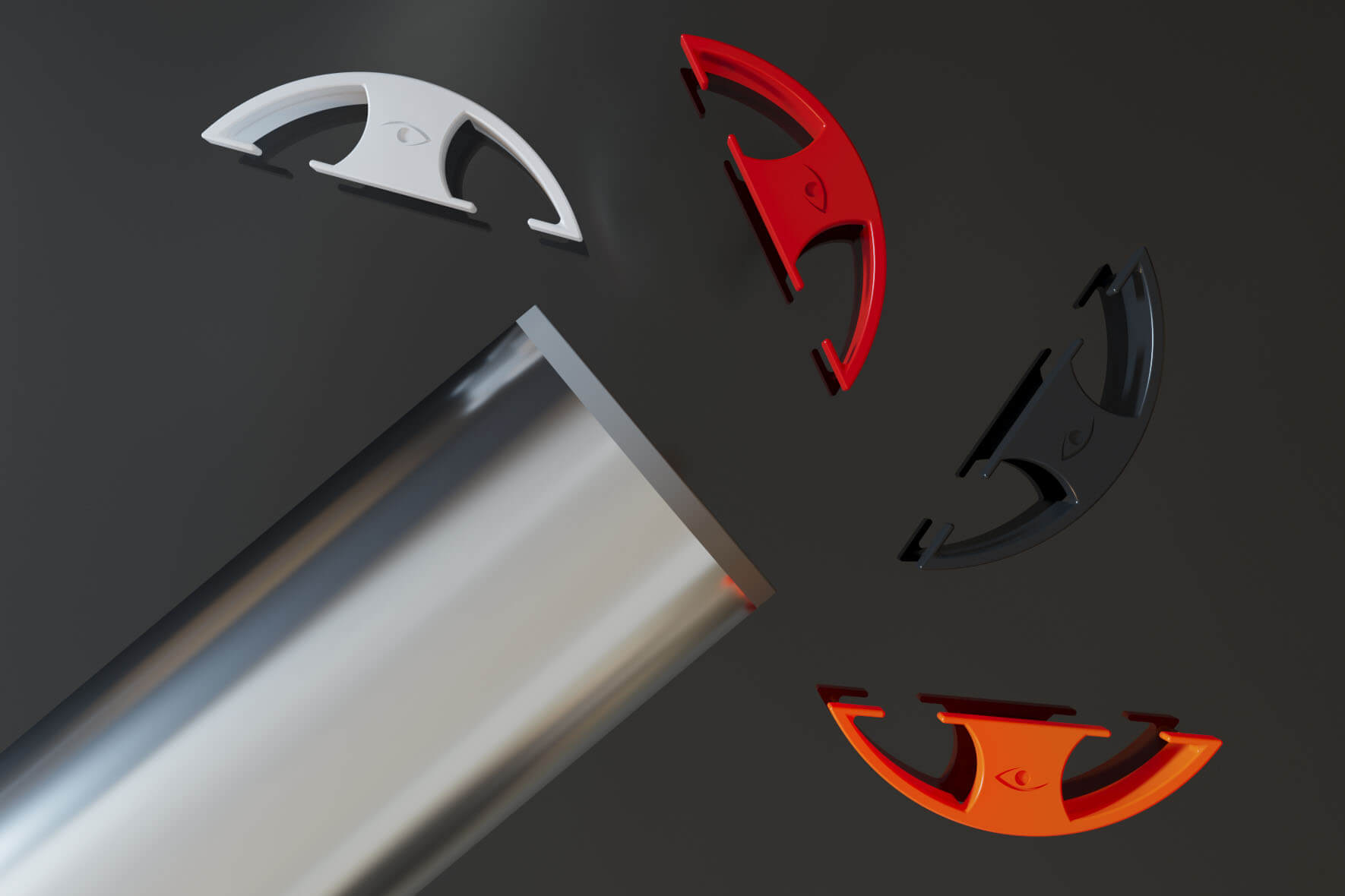 Pipeline Design Kabelkanal aus Aluminium in Alu-Hochglanz