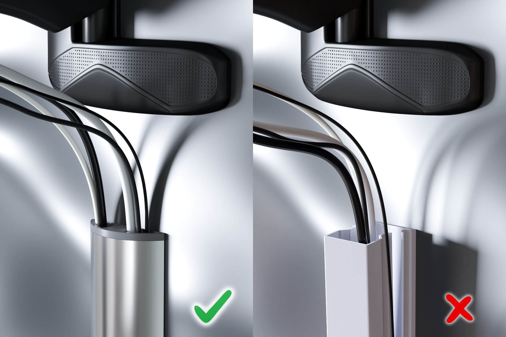 Pipeline Design Kabelkanal aus Aluminium in Alu-Hochglanz