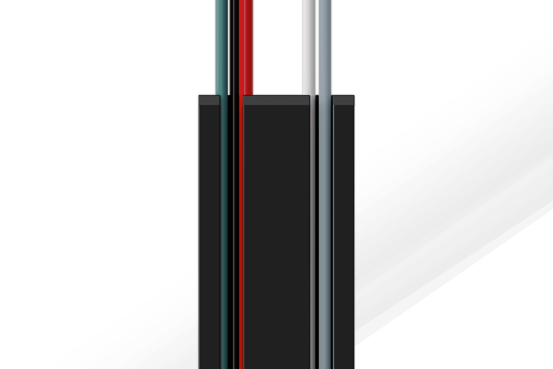 Pipeline Design Kabelkanal aus Aluminium in Piano Schwarz