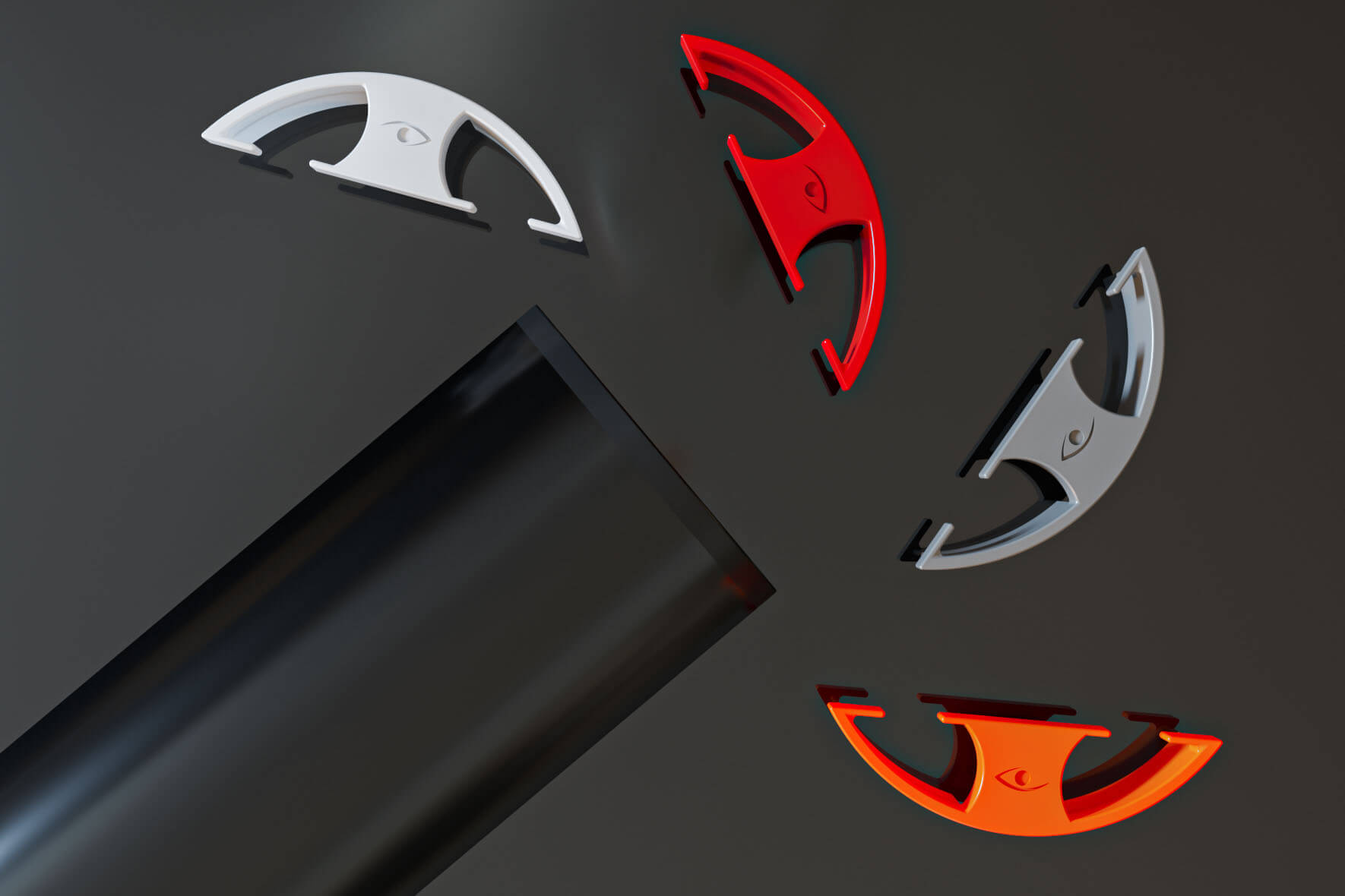 Pipeline Design Kabelkanal aus Aluminium in Piano Schwarz