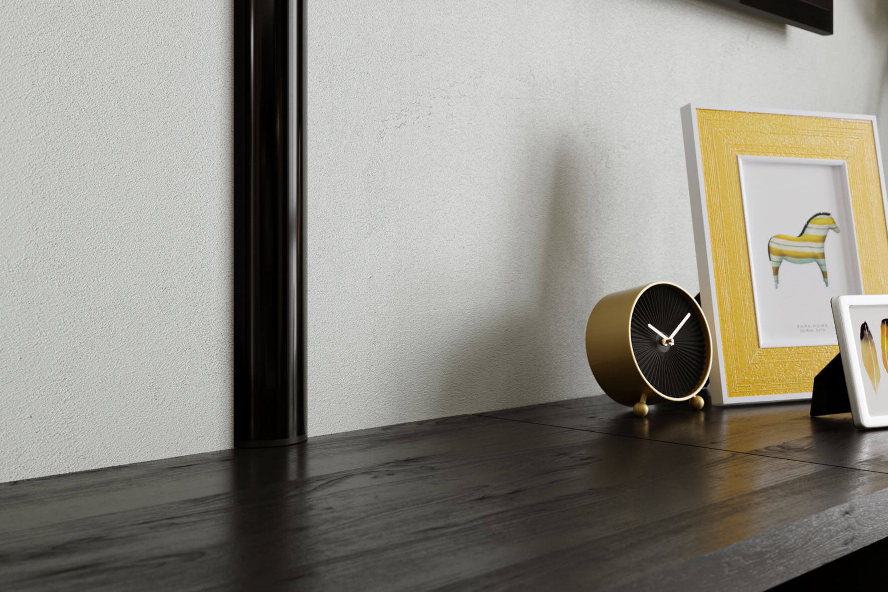 Pipeline Design Kabelkanal aus Aluminium in Piano Schwarz