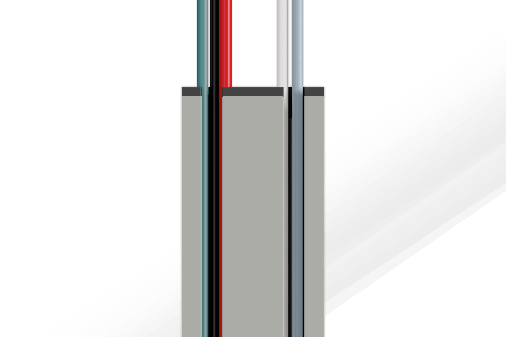 Pipeline – Design Kabelkanal aus Aluminium in Titanium Finish