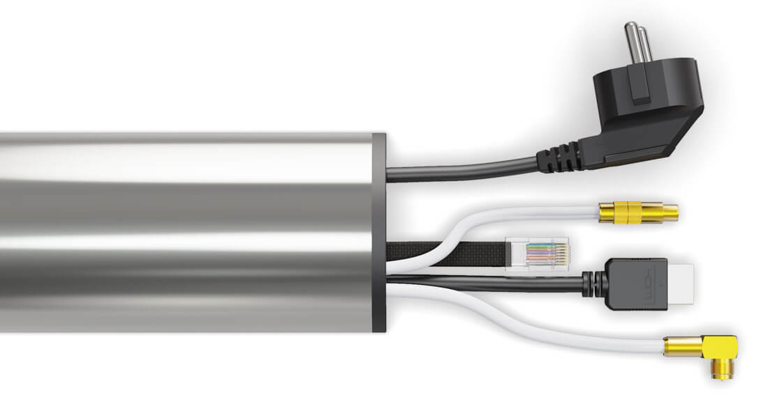Pipeline – Design Kabelkanal aus Aluminium in Titanium Finish