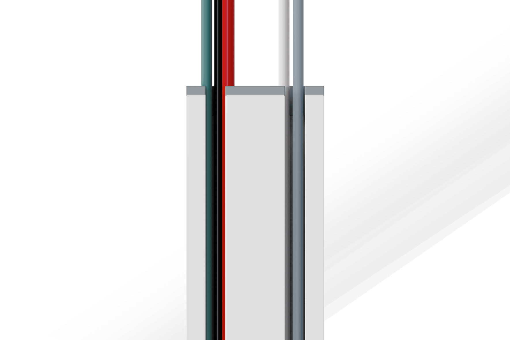 Pipeline – Design Kabelkanal aus Aluminium in Piano Weiß