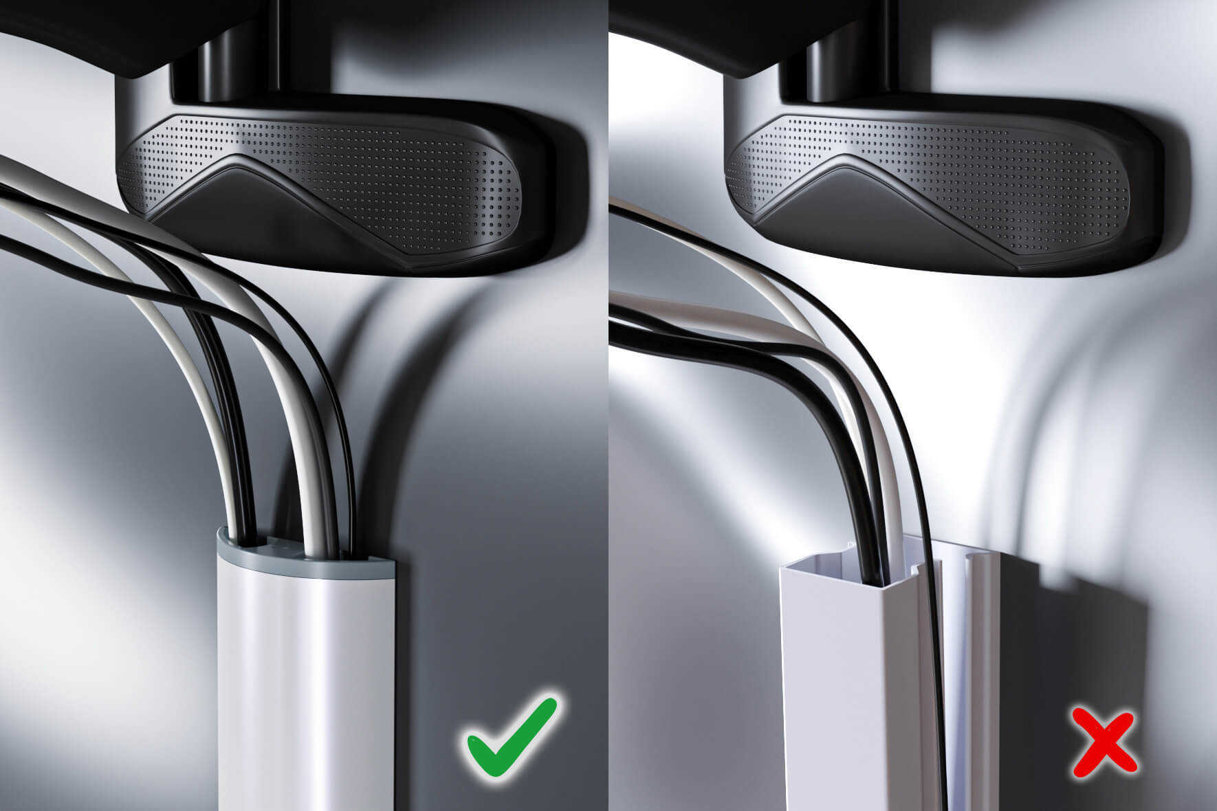 Pipeline – Design Kabelkanal aus Aluminium in Piano Weiß