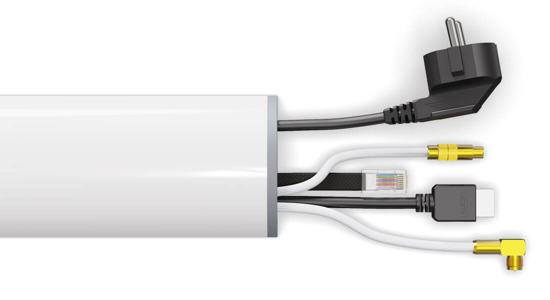 Pipeline – Design Kabelkanal aus Aluminium in Piano Weiß