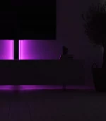 Design Kabelkanal aus Aluminium in gloss Weiss mit RGB-LED